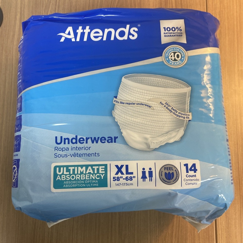 Attends Underwear Adult XL Ultimate Absorbency 14‎ Count Briefs Extra Large